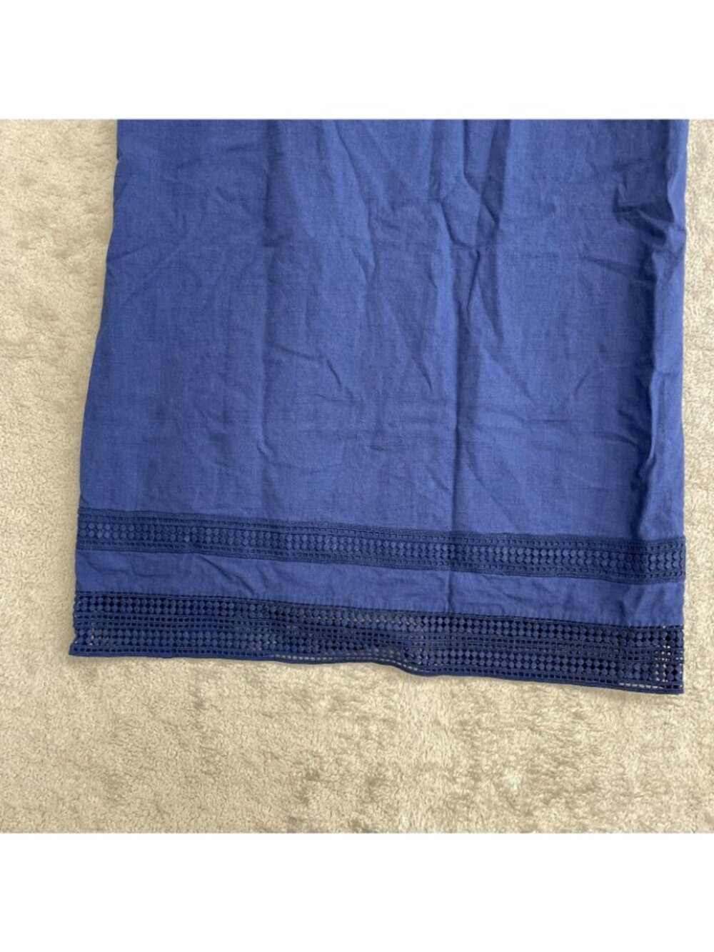 Vineyard Vines Women's S Blue Crochet Lace Cotton Shift Dress Short Sleeve P0295 - Picture 6 of 9